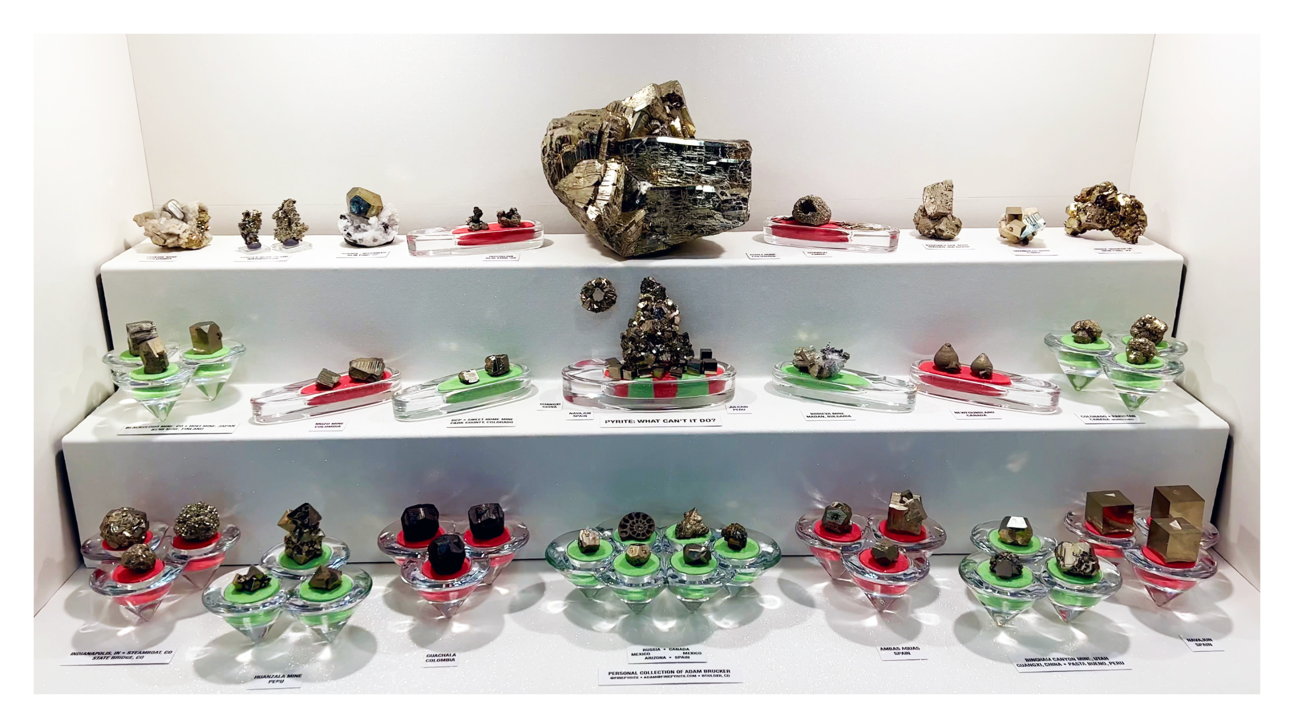 Flatirons Mineral Show - Adam Brucker Pyrite Display Case